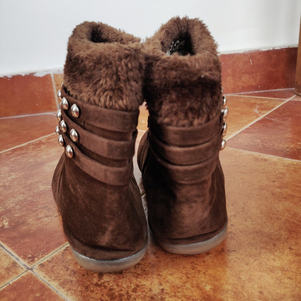 Suede Brown Ankle Boots - Picture 4 of 6